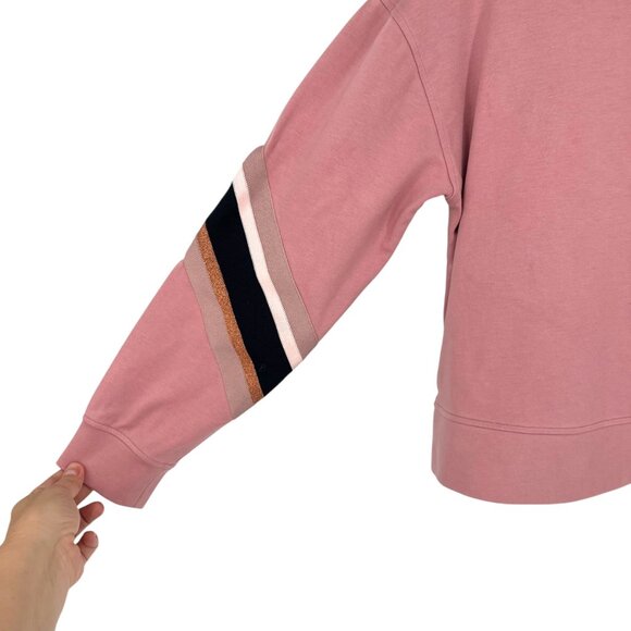 Ted Baker London Jordan Striped Dropped-Shoulder Sweatshirt Rose Pink Size 2 XS - Picture 7 of 12